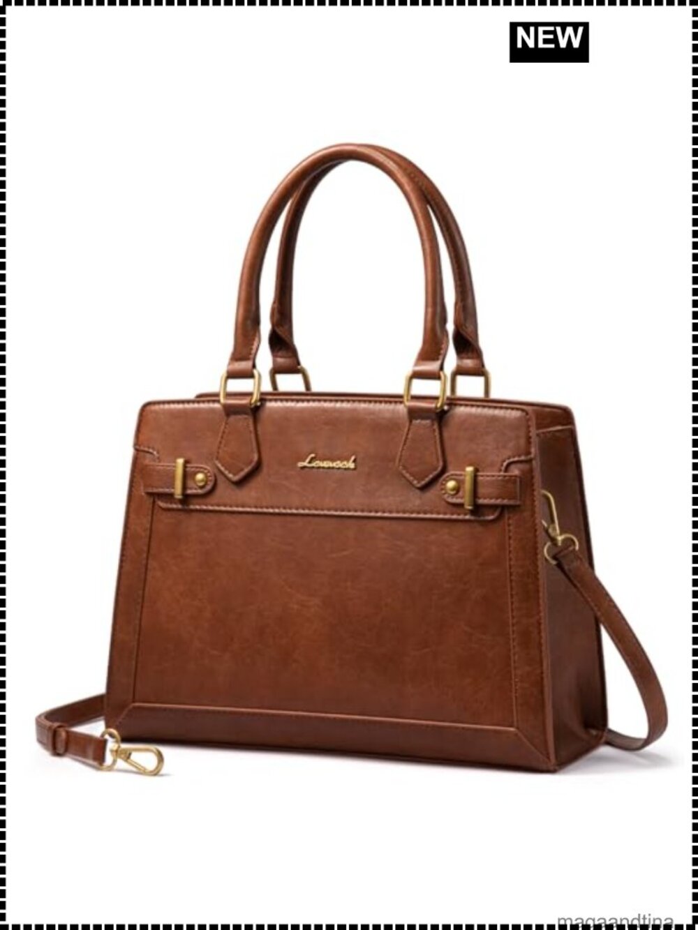 LOVEVOOK PU Leather Satchel Handbag Tote Shoulder Bag Crossbody